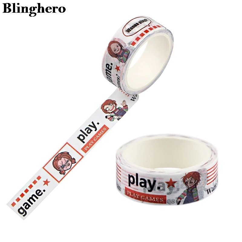 

Blinghero 15mmX5m Horror Washi Tape Paper DIY Decorative Adhesive Tape Stationery Masking Tapes ZC0004