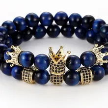 8 мм 2 шт./компл. f32 эластичные отрегулировать природа зеленый авантюрин бисера micro pave cz Циркон Цирконий в форме короны браслет