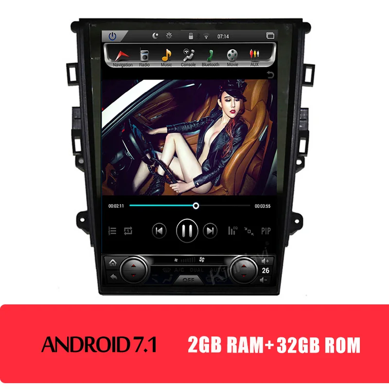 KiriNavi вертикальный экран Tesla стиль 12," Android 8,1 автомобильный dvd-плеер для Ford Mondeo аудио gps навигация автомобильный мультимедийный 2013 - Цвет: Android Car Radio