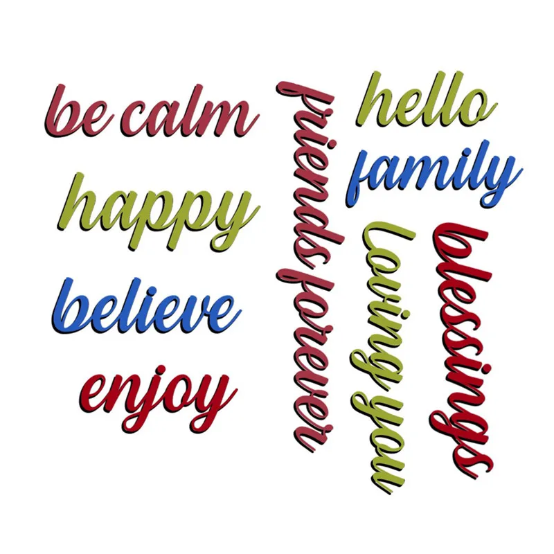 

DiyArts Word Dies Happy Believe Metal Cutting Dies New 2019 Dies Scrapbooking Card Making Embossing Stencil DieCut Template