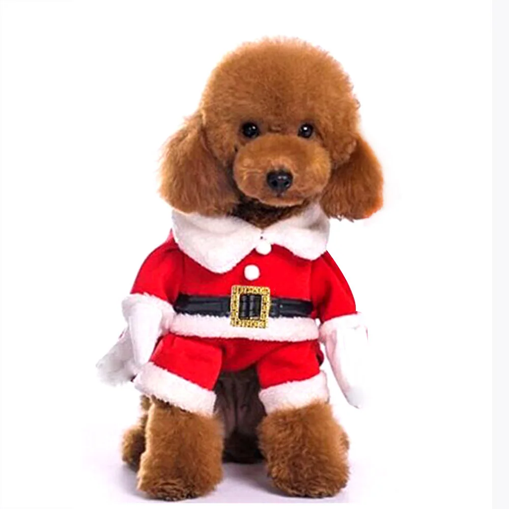 

Christmas Pet Clothes Cute Santa Claus Dog Cat Clothes Christmas Pet Clothes with Santa Hat Dog decoration 1 set Oc14