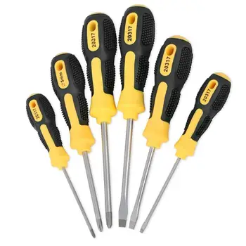 

6pcs Multi-purpose Phillips/Slotted Head Manual Screwdriver Repair Hand Tool Long Service Life and High Working Efficiency