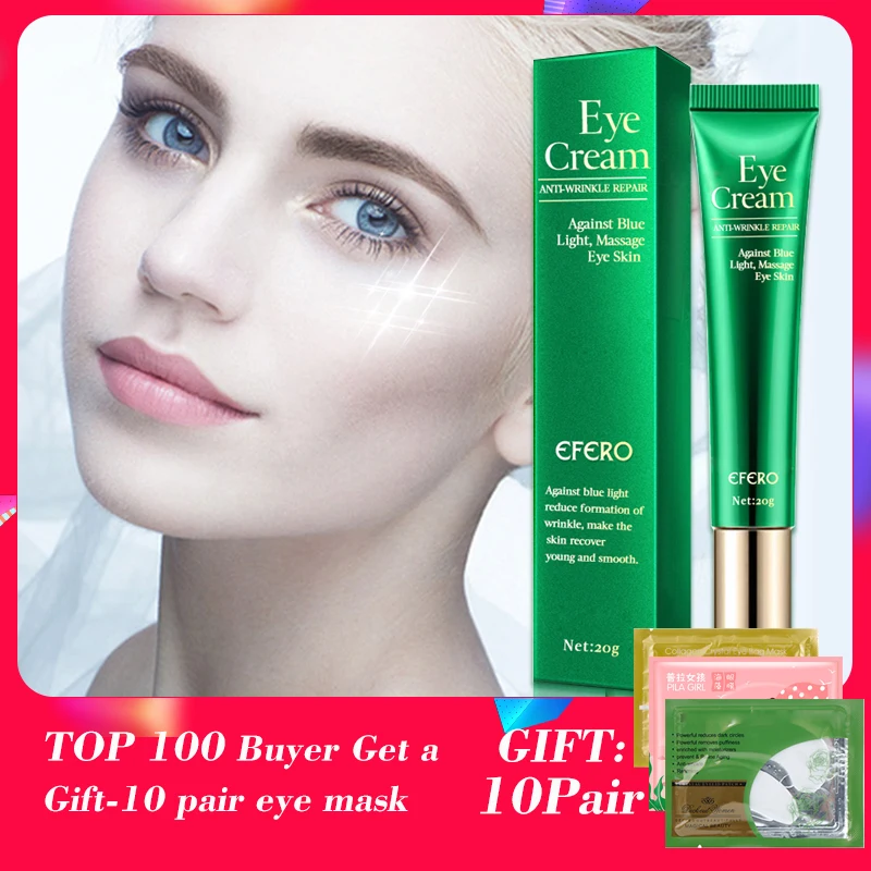 

EFERO Eye Cream Peptide Collagen Essence Anti-Wrinkle Cream for Eye Remover Dark Circles Eye Care Against Puffiness Blue Light