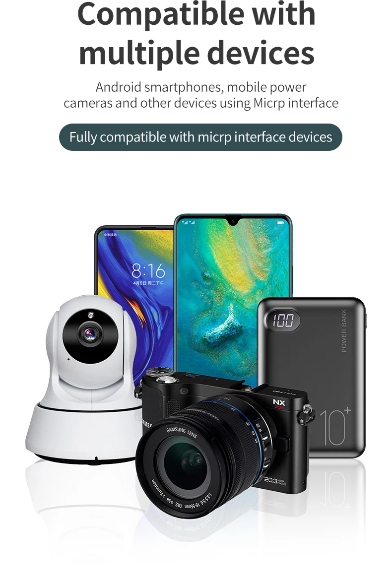 H26cda2a217de4aabbb27972876fbddd0E Micro USB Cable Super Length For Xiaomi Camera Monitor Mobile Phone Power Bank Driving Recorder Projector Extension Charge Cord Mallzona