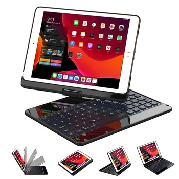 

360 Degree Rotation case for ipad 10.2 inch with Wireless Bluetooth Keyboard Swivel Stand Heavy Duty Shockproof Flip case