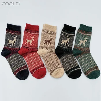 

2020 New 5/10Pack Womens Socks Vintage Winter Soft Warm Cold Knit Wool Socks Skarpetki Damskie Medias Cortas носки женские
