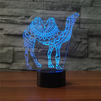 

Camel Model 3D LED Light Hologram Illusions 7 Colors Change Decor Lamp Best Night Light Gift for Home Deco 016