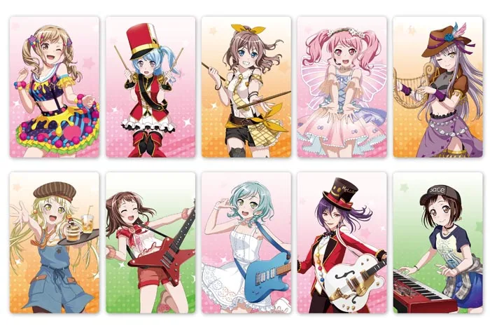 10pcs/set 5.4x8.5cm Anime BanG Dream Card Stickers Printed with Toyama Kasumi for Cosplay Accessories Set cute halloween costumes