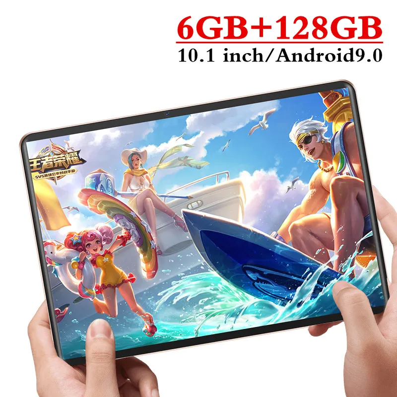 

10.1 inch Tablet Android 9.0 10 Core 6GB RAM + 128GB ROM 1920x1280 IPS Dual Camera 8MP SIM Tablet PC Wifi GPS 4G Lte phone
