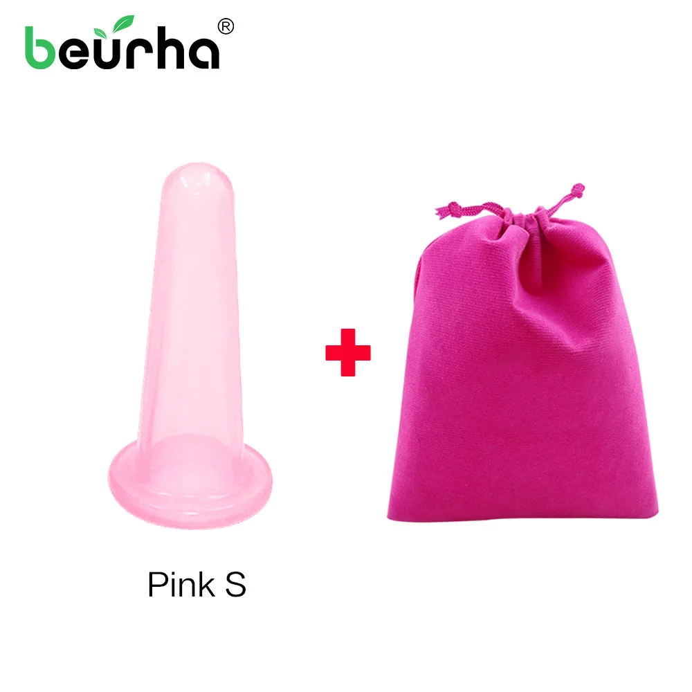 1 piece Pink S 1 шт. S/M/L/XL силиконовые вакуумные чашки для расслабления шеи спины медицинский массажер банки для антицеллюлитного здоровья с мешком - Цвет: 1 piece Pink S