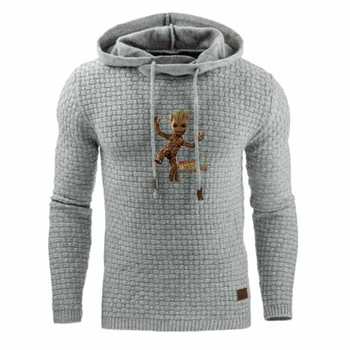 

Marvel Hoodies Men Sweatshirts Pullover I AM GROOT Mens Hoodies Streetwear Jacquard Hoodies Spring Autumn Male Hooded Coats