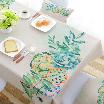 

Withme Tablecloth on the table Polyester cotton tablecloths Kitchen Coffee Dining Simple Floral table covers dustproof washable