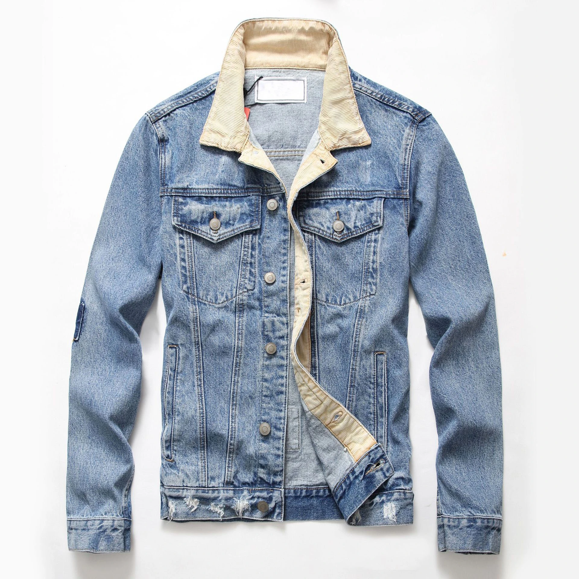 corduroy patchwork denim jacket