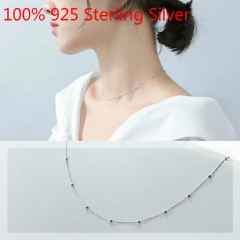 

Minimalist Chain Necklace Beads Adjustable 925 Sterling Silver Choker Necklaces For Women Girls Fashion Jewelry Bohemia Gift X4