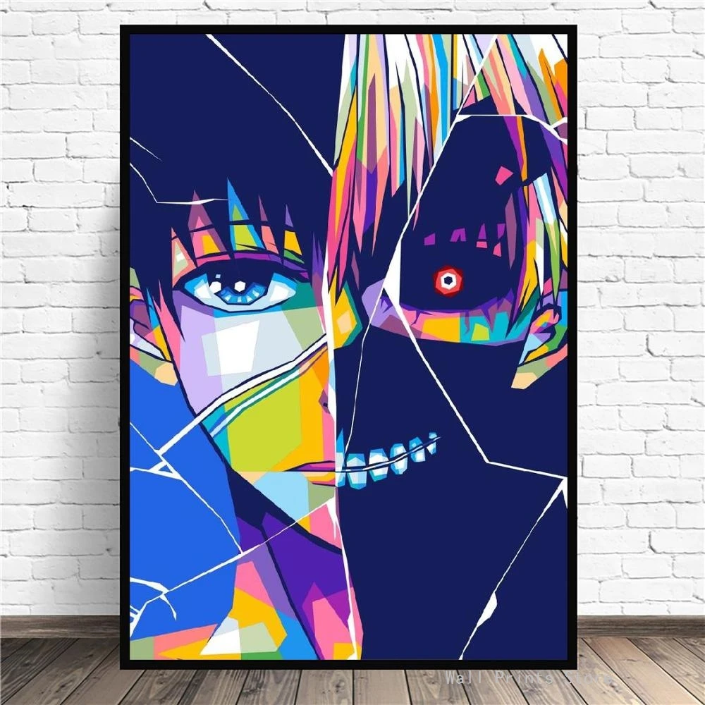 Ken Kaneki Affiche En Toile Avec Dessin Anime De Tokyo Ghoul Imprimes D Art Mural Pour La Maison Decoration De Chambre D Enfant Cadeau De Peinture Aliexpress