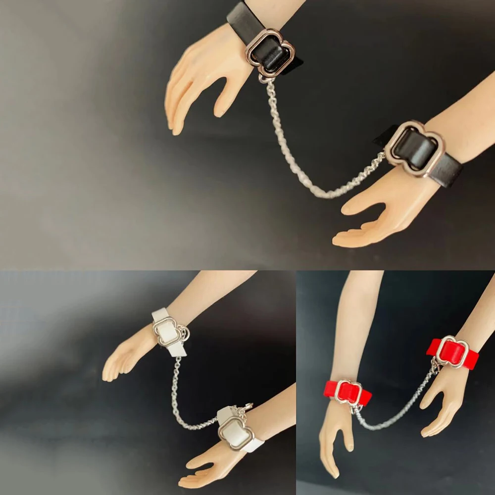 

In Stock 1/6 Scale Sexy Female Figure Accessory Faux Leather Eye Mask Handcuffs Bracelet Neck Ring Blindfold Model For 12'' Body