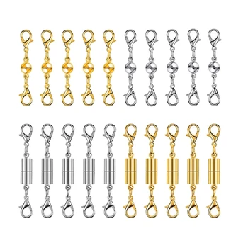 

24Pcs netic Clasp Lobster Clasp DIY Jewelry Making Necklace Bracelet Clasp Cylindrical Ball Metal Clasp