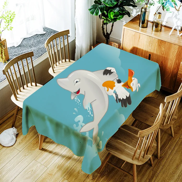 Маленькая скатерть с изображением птиц Водонепроницаемая Oilcloth прямоугольная кухонная скатерть кухонная Защитная скатерть Oilproof - Цвет: DW-378