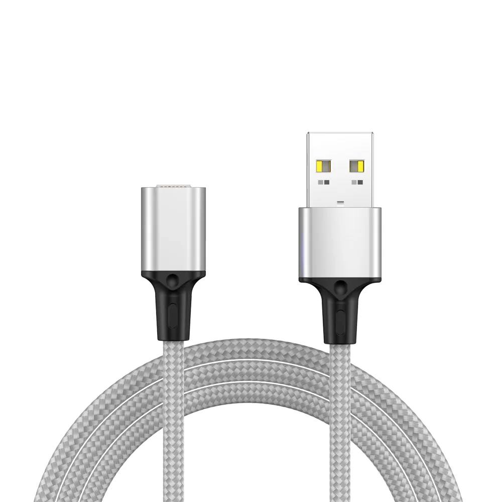 Магнитный кабель IPSKY type-C для мобильных телефонов Android, USB, быстрая зарядка, 5А QC3.0, быстрая зарядка, передача данных, нейлоновая веревка, 1 м - Цвет: Silver Cable Only