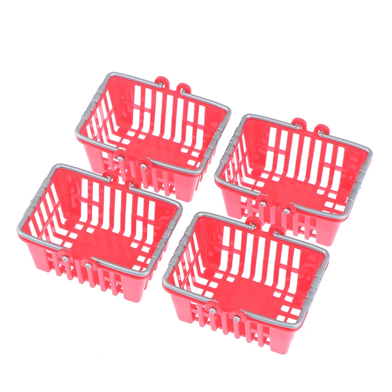 

1pc Supermarket Shopping Hand Basket Model Doll House Miniature Furniture Mini Pretend Play Toys Kids