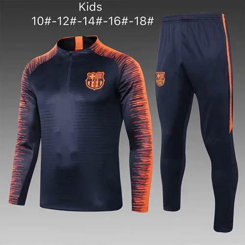 Топ 19 20 года, одежда для футбола, спортивный костюм для детей GRIEZMANN SUAREZ UMTITI, тренировочный костюм на молнии, Детская футбольная майка - Цвет: Оранжевый
