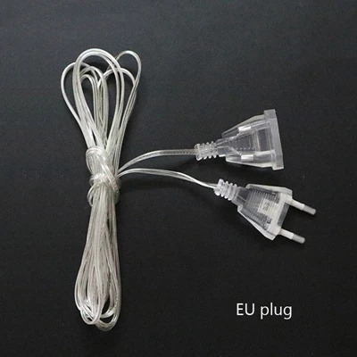 3M Extension cord EU Светодиодный Рождественский Сказочный сетчатый светильник s, светильник AC110V-220V, наружная гирлянда 2 м* 3M/4M* 6 м для праздника, свадьбы, сада, украшения - Испускаемый цвет: 3M Extension cord EU
