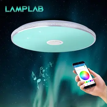 

Modern Bluetooth Speaker Ceiling Light Remote Control RGB LED Dimmable Music Bedroom Smart Lamp Living Room Lighting Fixture