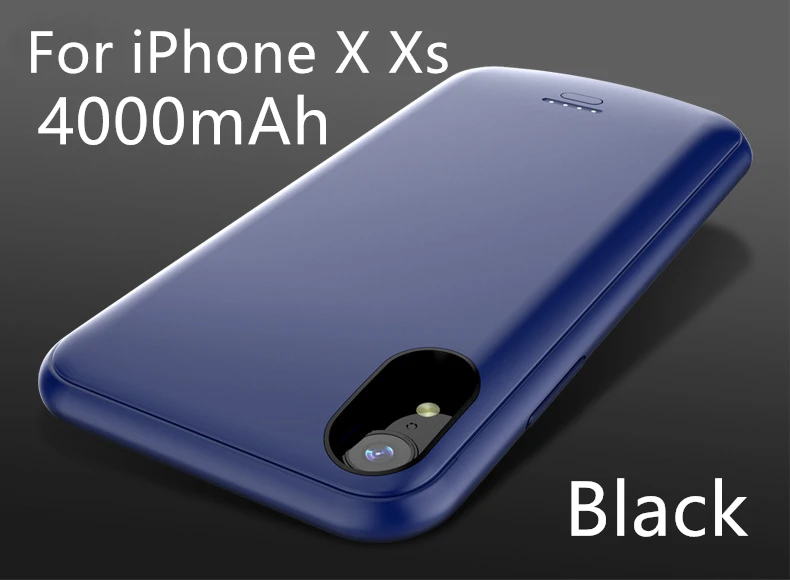Чехол для аккумулятора 4000 мАч для iPhone SE 5 5S, внешний аккумулятор для зарядки, внешний аккумулятор, чехол для iPhone 5 6 7 8 X XS MAX, чехол для зарядного устройства s - Цвет: For iPhone X Xs