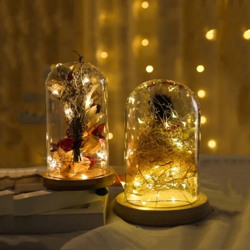 Diameter=12cm Different Height=20cm 22cm 26cm Glass Dome Vase Home Decoration Creative Cover DIY Friend Gift Wedding 3