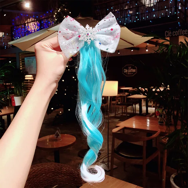 2021 New Girls Cute Cartoon Bow Butterfly Colorful Braid Headband Kids Ponytail Holder Rubber Bands Fashion Hair Accessories 13