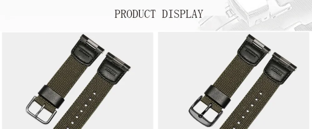 PEIYI нейлоновый ремешок для часов армейский зеленый с пряжкой браслет подходит для CASIO Мужские часы спортивная серия SGW-100-1V