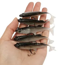 

1pcs T Tail soft Lure 8cm13g Lifelike Silicone bait flipper 3D Eyes Bass Artificial Swimbaits