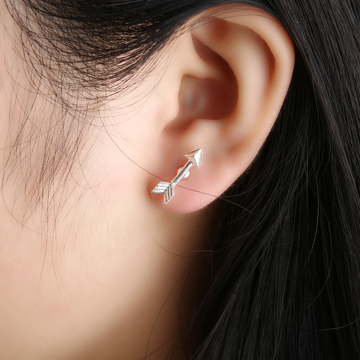 1pair Fashion Tiny Arrow Ear Stud Earring Shellhard Charms Pattern Ear Climbers brincos Women Sexy Body Jewelry boucle d'oreille