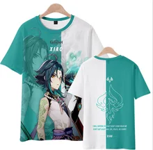 

Genshin Impact T-shirt Klee Keqing Cosplay Short Sleeve Men and Women Adults and Children Short Sleeve