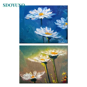 

GATYZTORY 60x75cm Frameless Painting By Numbers Wild chrysanthemum Digital Painting DIY Home Decor Drawing by numbers On Canvas