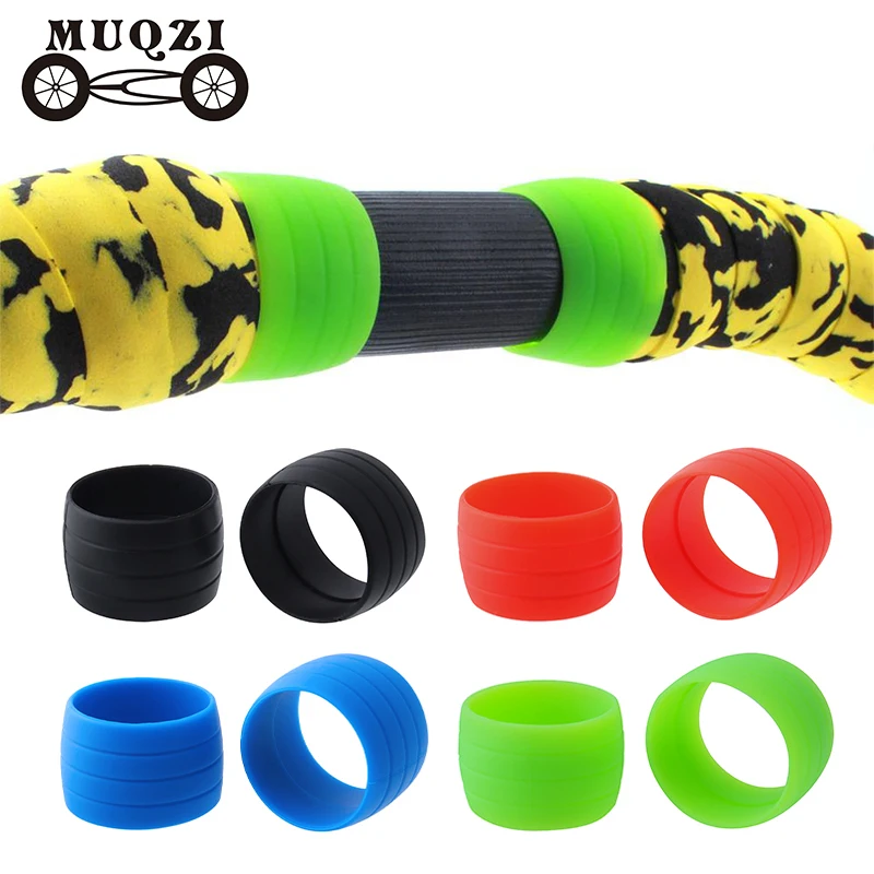 Bicycle Accessories Bicycle Handlebar 1 Pair Bike Strap Ring Handlebar Tape Fixing Sleeve Silicone Waterproof Wear Resistant Handlebar End Fixed Accessories