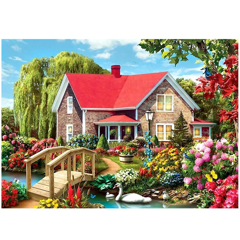 Sticker Diamond Painting DIY By Number Kits for Adult Farm Home Embroidery Pictures Round Drill Crystal Rhinestone Decor | Дом и сад