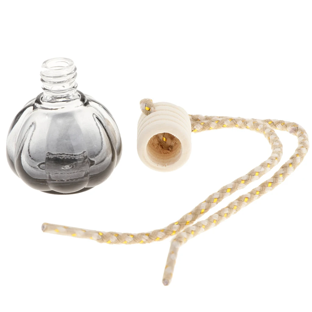 30Pcs Car Perfume Bottle Empty Refillable Fragrance Oil Container  Diffuser Vottle Hanging Ornament ,10ml, Black