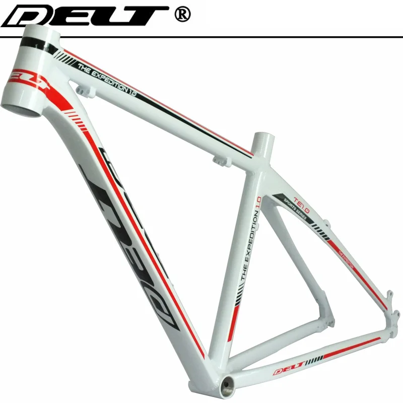 1pcs MTB Mountain bike Bicycle frame 26 x 17 inch AL6069 For headset 44*55mm glossy white red | Спорт и развлечения