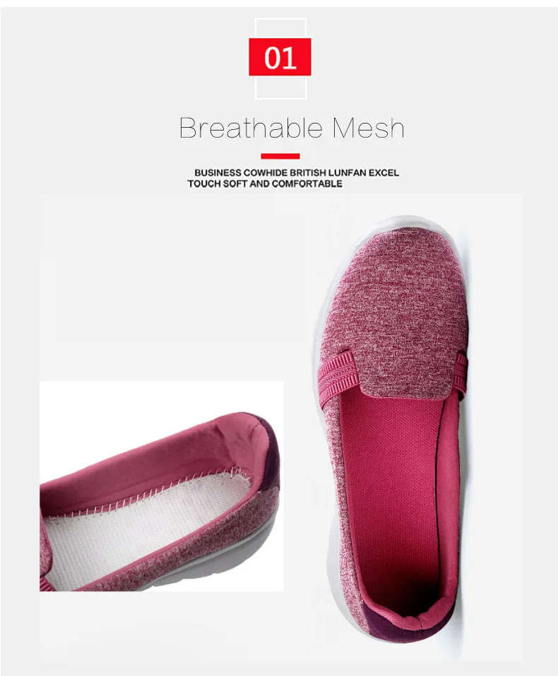 2020 Spring shoes woman sneakers shoes women Breathable Mesh shoes ballet flats ladies slip on flats loafers shoes Plus size (4)