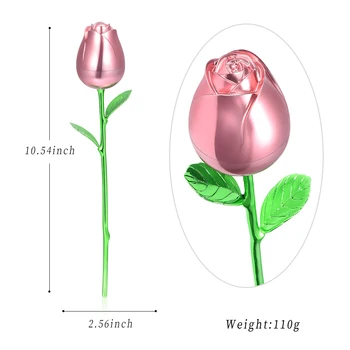 

IJU003 Stainless Steel Cremation Pink Rose Flower with Box Souvenir Colorful