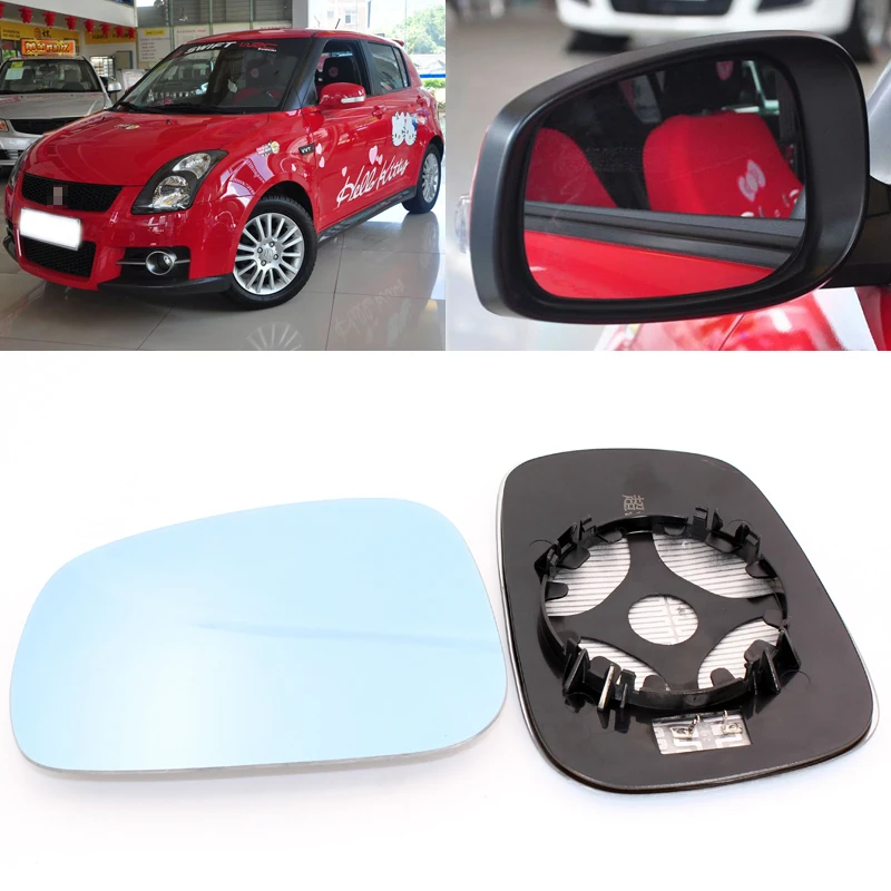 

For Suzuki Swifts Car Side View Door Wide-angle Rearview Mirror Blue Glass With Base Heated 2pcs