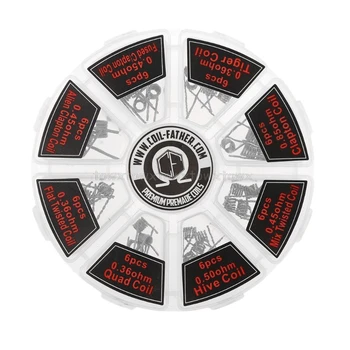 

48Pcs 8 in 1 Prebuilt Coil Clapton Wire Premade Coils Tiger Alien Fused Twisted Coil Fit DIY RDA Atomizer S11 19 Dropship