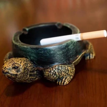 

Ashtray for Home Outdoor Office Car Boyfriend Gift Home Decorat Creative Resin Turtle Smoke Cigarette Ash Tray Crafts Decoration