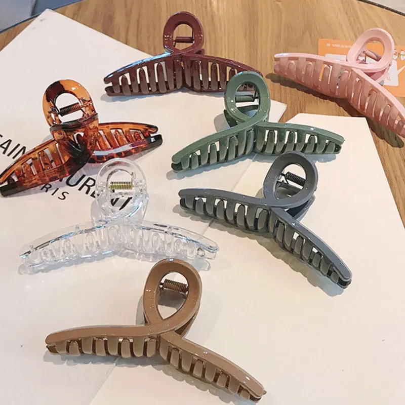 1PC Barrettes  Hair Claw For Women Acrylic Hairpins Hair Crab Claws Girls Make UP Washing Tool Accessories Women Hair Clips 2021