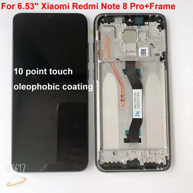 ЖК-дисплей 6,53 'для Xiaomi Redmi Note 8 Pro ЖК-дисплей сенсорный экран Замена для Redmi Note8 Pro ЖК-дигитайзер+ рамка