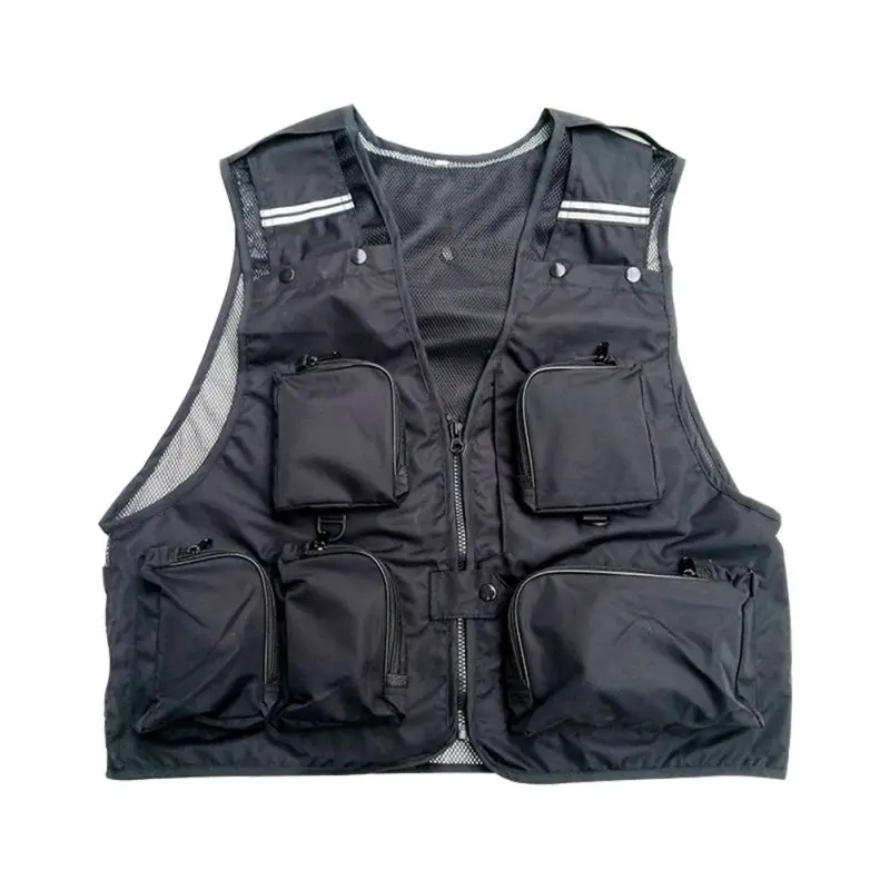 B4 Fishing Vests Casual Multi Pocket Water Resistant Breathable Zipper Jacket Waistcoat Outdoor Sportswear For Photography Travel - Цвет: B4