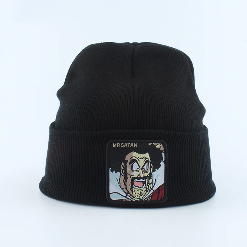 Для мужчин Wo мужчин s Beanie Шляпа Аниме г-н сатана вышивка хип хоп шапка черепки Осенние Зимние трикотажные шапки для женщин