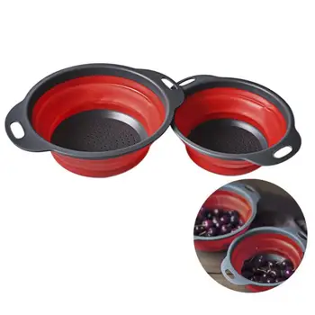

Kitchen Drain Bowl Portable Foldable Cutlery Set Fruit Basket Wash Rice Colander Kitchen Strainer Vegetable Fruit Drain Basket