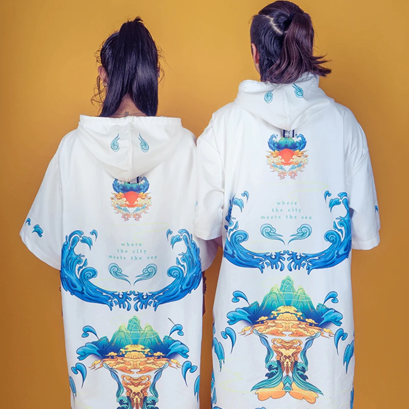 

Nu-June Beach Towel Poncho Hooded Bath Microfiber Wetsuit Changing Robe Poncho Surf Towel for Swimming Beach Outdooor Bathrobe